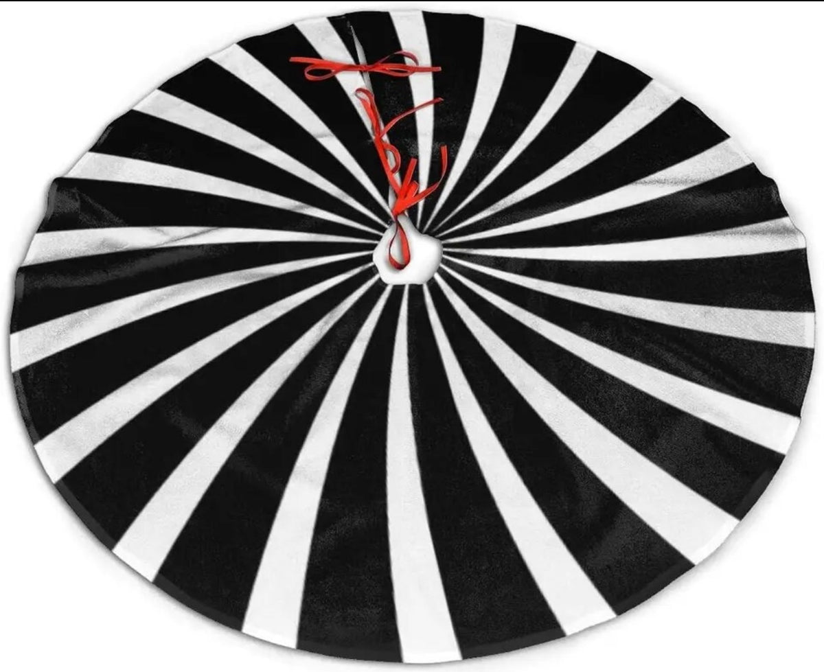 Black & White Striped Tree Skirt Witchwood Bags