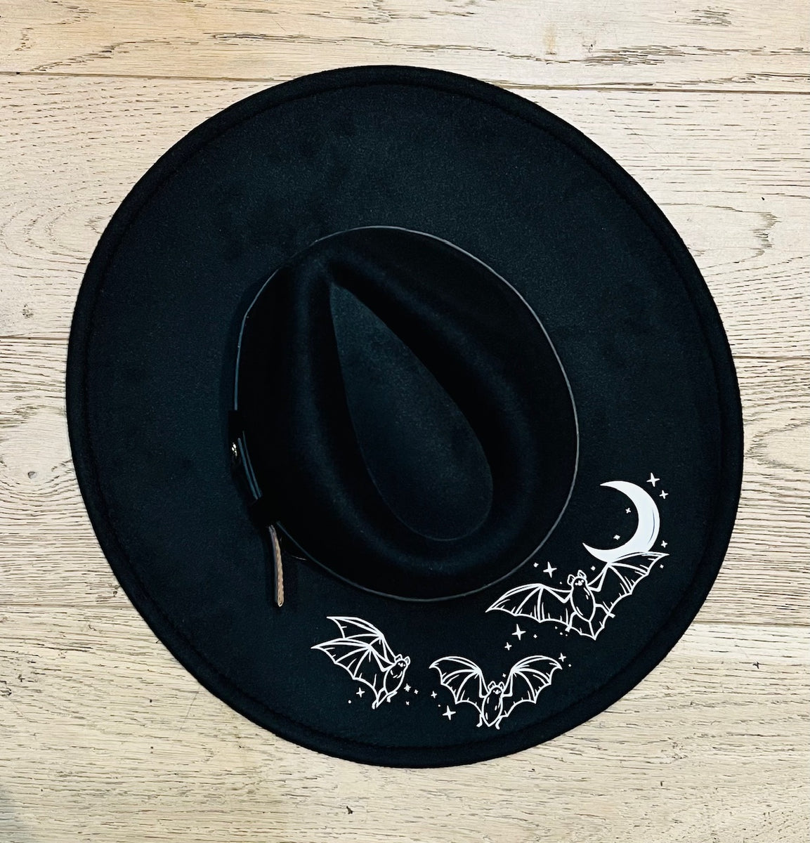 Fox & Fable - Vegan Felt Wide Brim Hat - Olive - Moon Phase