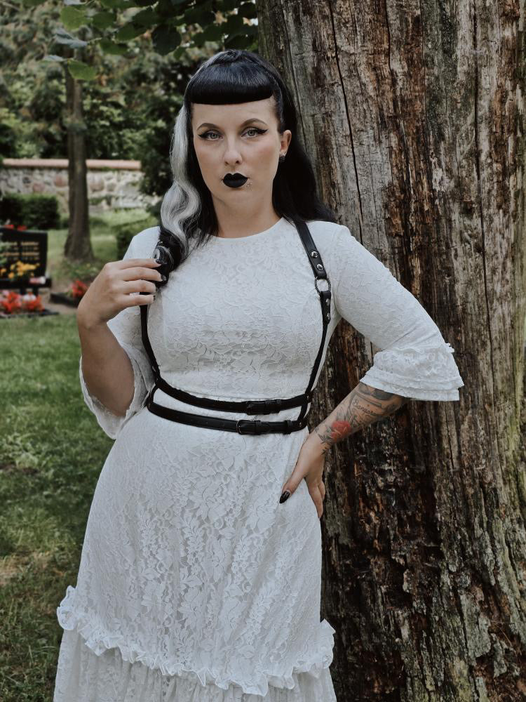Mina - Ivory Floral Lace Bride of the Vampire Maxi Dress - READY TO SHIP Mina - Ivory Floral Lace Bride of the Vampire Maxi Dress - READY TO SHIP