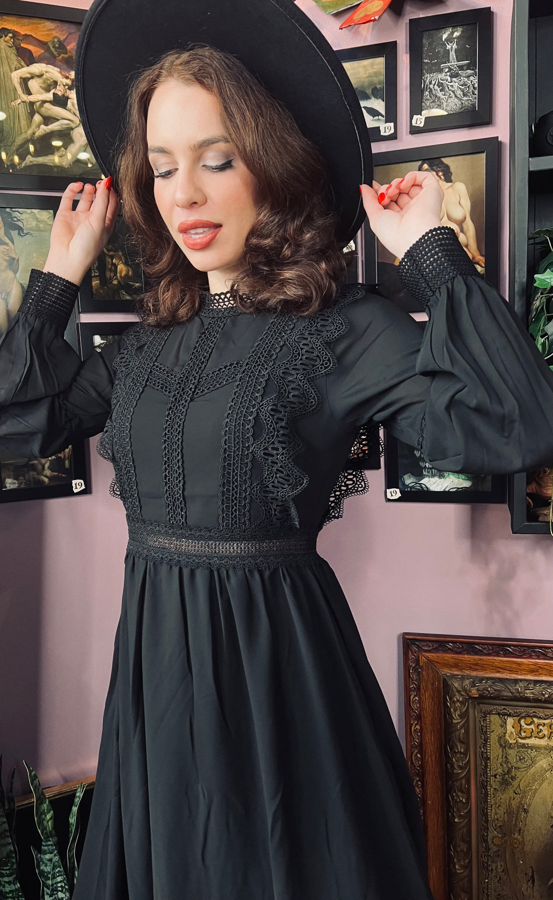 witchy dresses Women's | Black Large Sleeves The Basic Witch DressA stunning and timeless gothic and witchy dress with gorgeous design details Witch Outfits Collections Moonless Night
