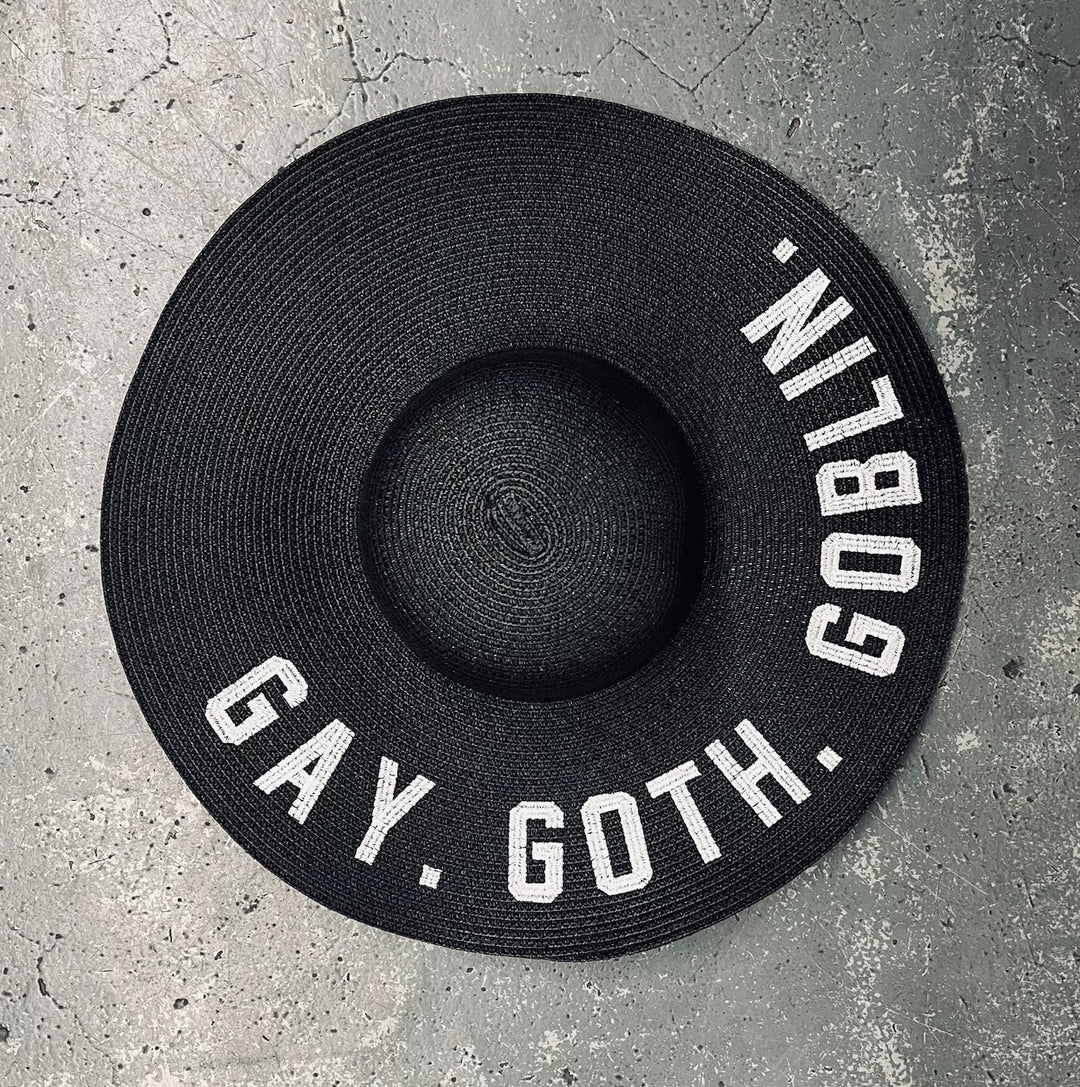 LGB 希少スカルHAT Floppy Sun Hat - XL Brim - Gay. Goth. Goblin. – Witchwood Bags