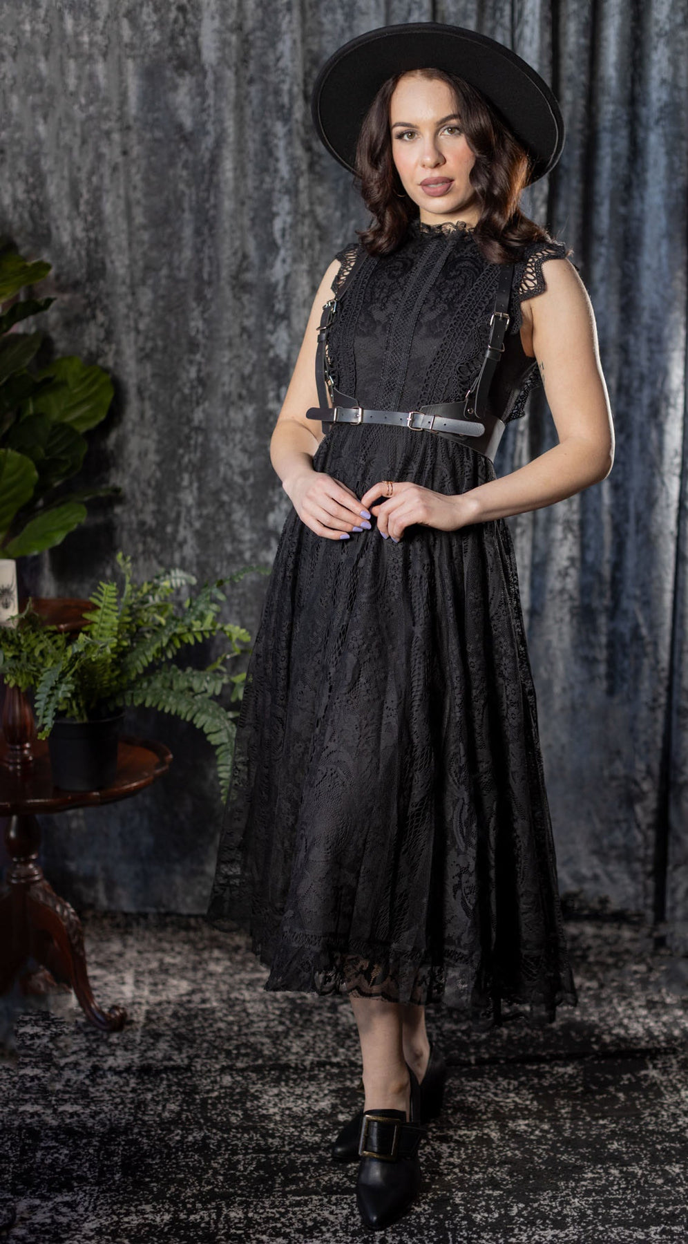 Arabella - Gothic Lace Fit and Flare Dress