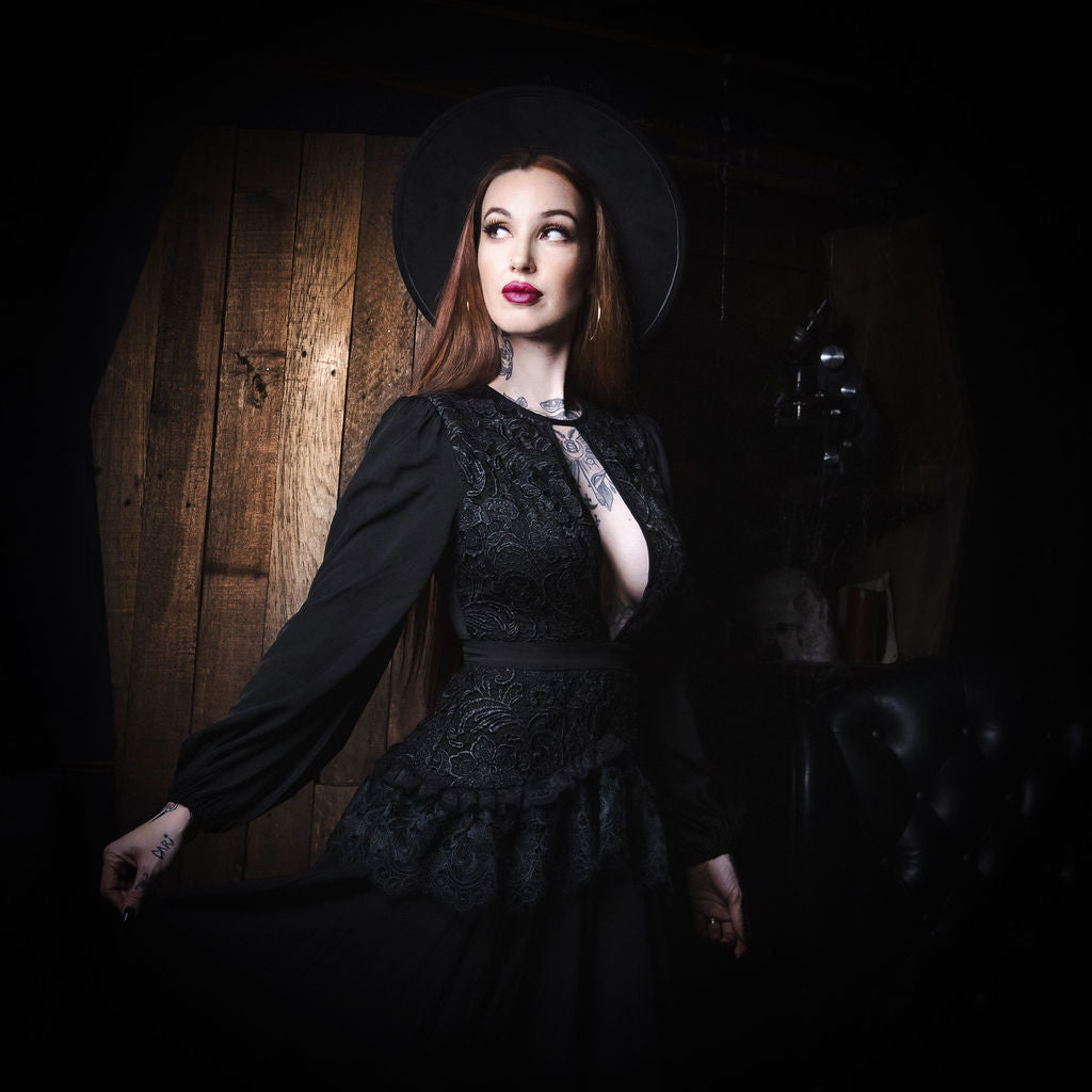 Lenore - Victorian Style Lace Maxi Dress – Witchwood Bags