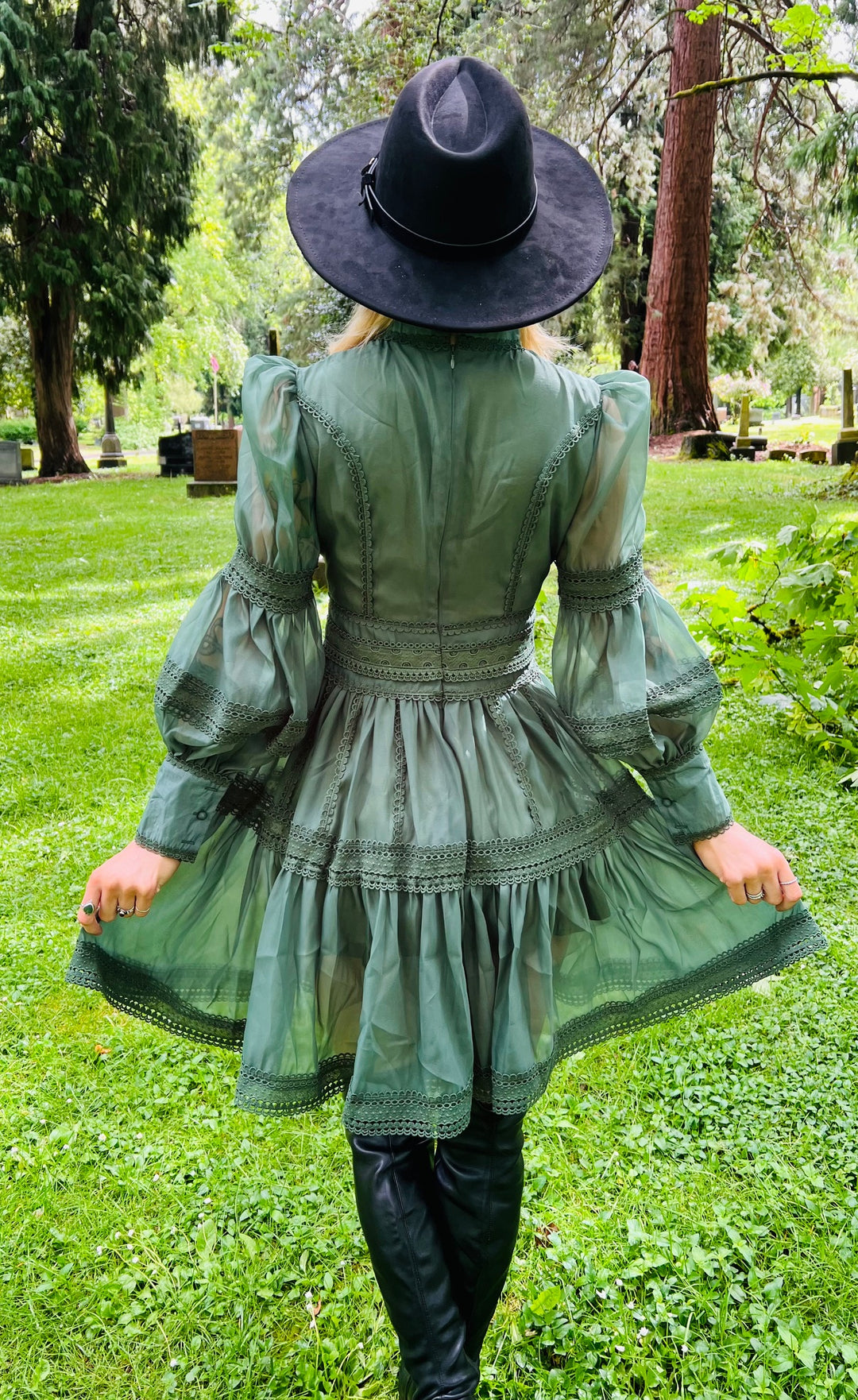 lady morgana dress Morgana - Romantic Victorian Inspired Party Dress - SAGE