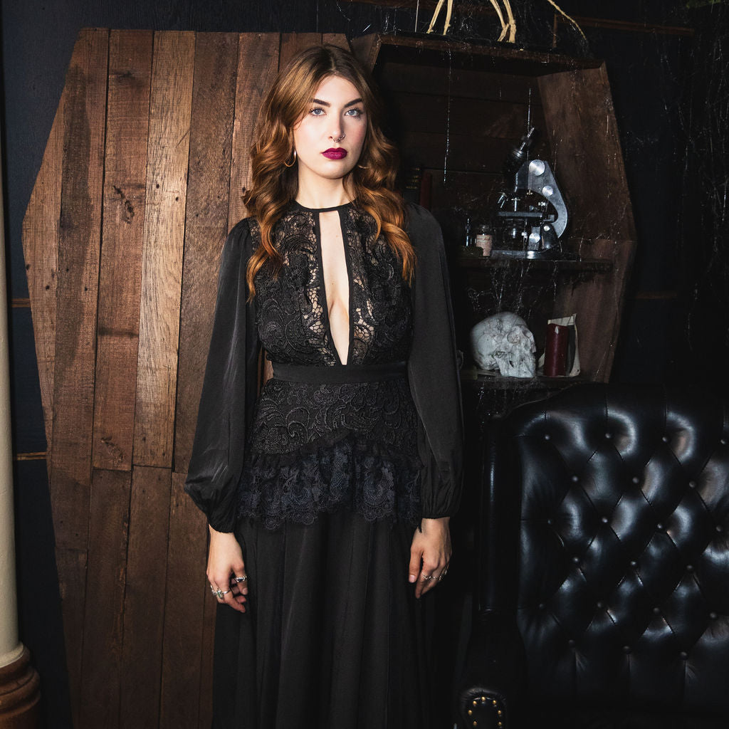 Lenore - Victorian Style Lace Maxi Dress Witchwood Bags Lenore - Victorian Style Lace Maxi Dress Witchwood Bags