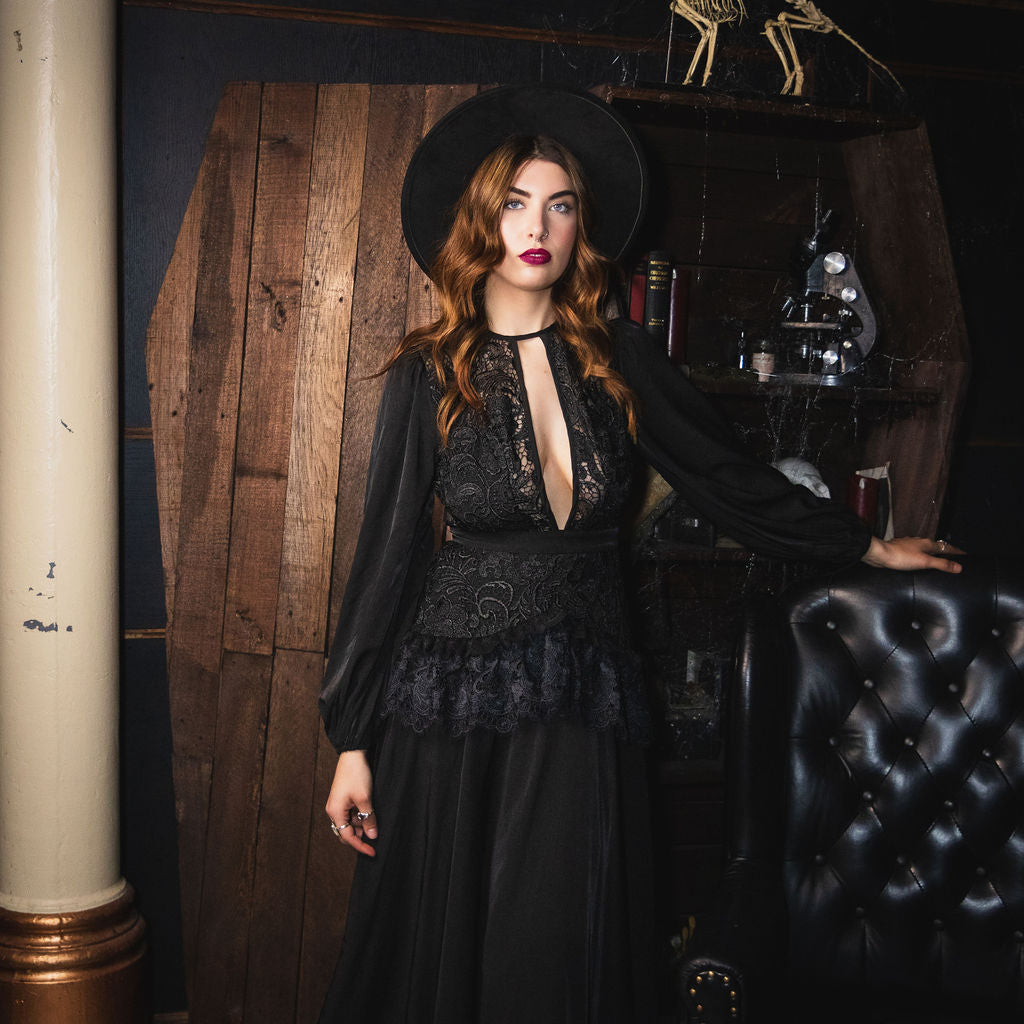 Lenore - Victorian Style Lace Maxi Dress – Witchwood Bags