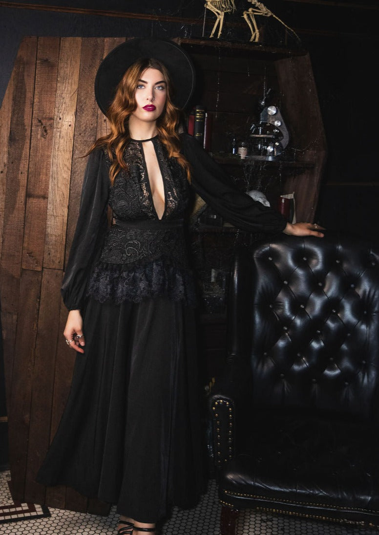 Lenore - Victorian Style Lace Maxi Dress Witchwood Bags Lenore - Victorian Style Lace Maxi Dress Witchwood Bags