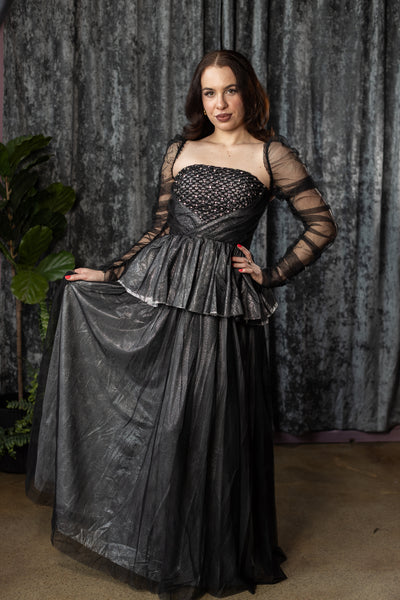 80s metallic dress HESPERIA- 80s inspired metallic dress with removable sleeves