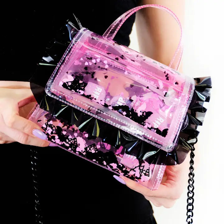 Sweetly Spooky Doll Liquid Glitter Mini Purse READY TO SHIP