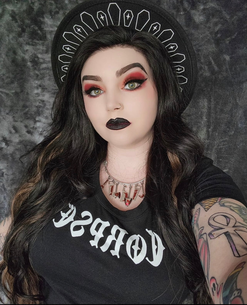 Vegan Felt Wide Brim Hat - Coffin Crown – Witchwood Bags
