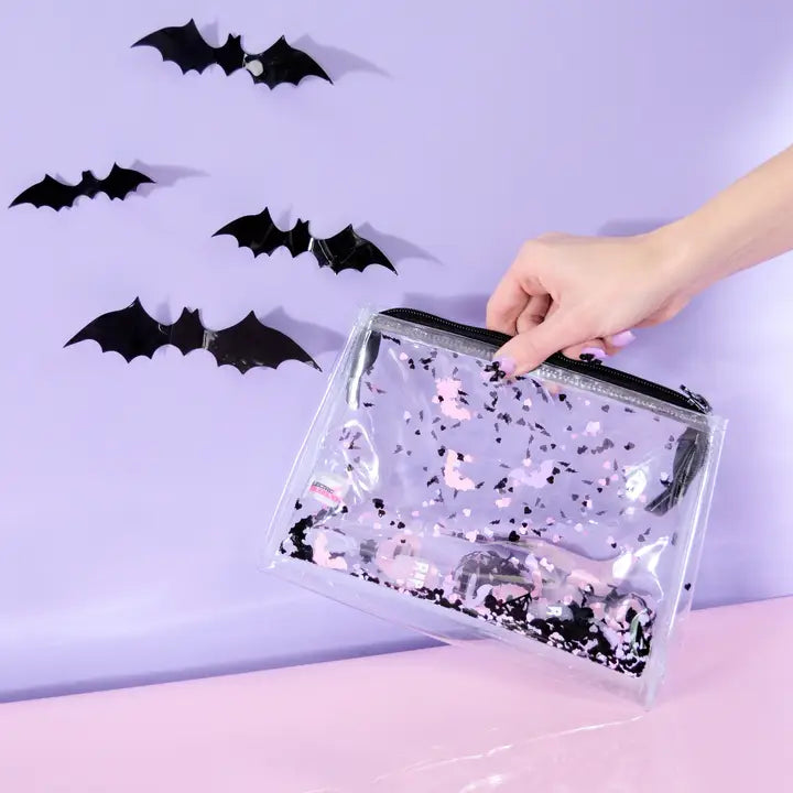 Haunted Hearts Liquid Glitter Make Up Bag READY TO SHIP