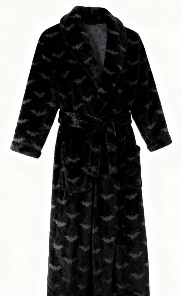 Fleece Robe - Distressed Bats - READY TO SHIP Witchwood Bags Fleece Robe - Distressed Bats - READY TO SHIP Witchwood Bags