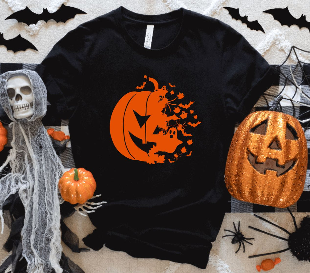 Halloween Pumpkin Shirt for Women 3 4 Pumpkin Sleeve Novelty Raglan V Neck Utz Halloween Pumpkin T-Shirt \u2013 Utz Quality Foods